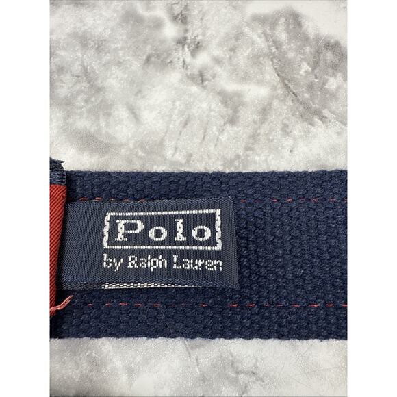 Polo Ralph Lauren Vintage O Ring Nautical Knots Sailing Blet One Size Red Navy - Picture 10 of 11